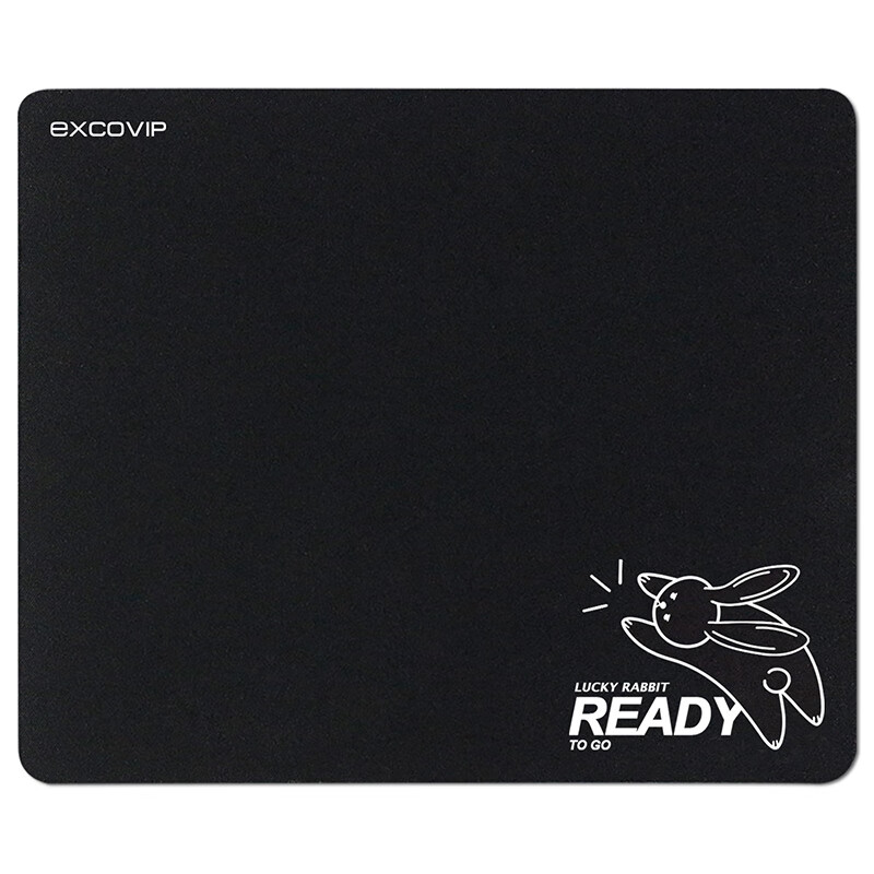 宜适酷(EXCO)幸运兔鼠标垫mini小号垫办公企业卡通便捷笔记本电脑游戏垫子黑色0006