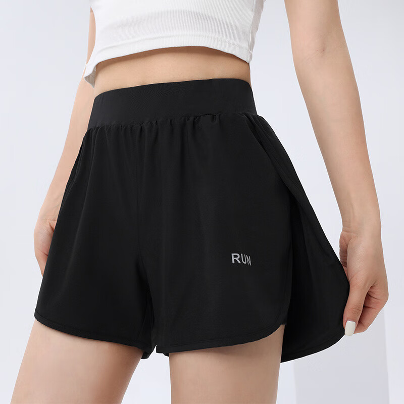 尺帛网红款运动短裤女生夏季假两件防走光三分裤女跑步健身速干短裤女