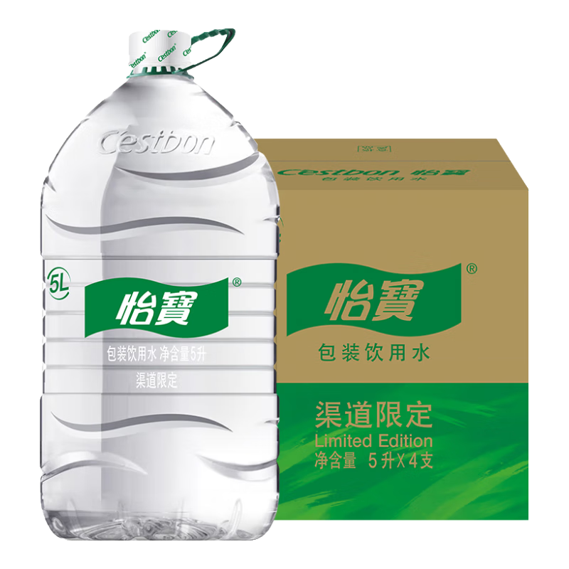 怡宝包装饮用水5L*4瓶整箱装 渠道限定