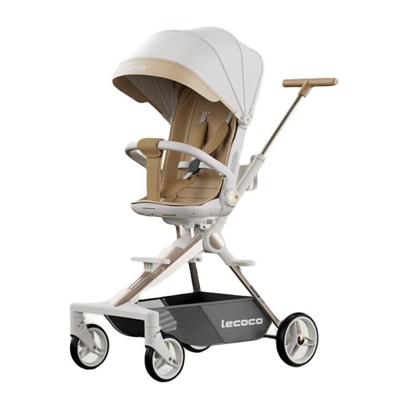 樂(lè)卡樂(lè)卡嬰兒推車(chē)高景觀(guān)輕便可折疊新款可坐可躺遛娃神器嬰兒車(chē)T2推車(chē) 大遛娃T4-云霧咖