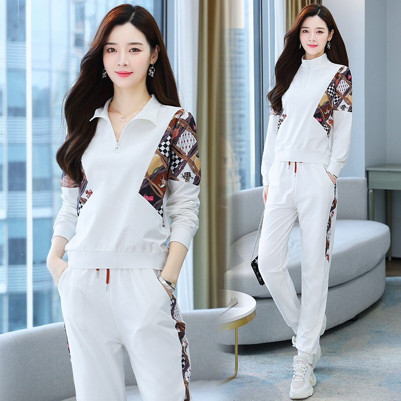 哲卜高端休闲裤套装女秋装2021新款韩版时尚宽松显瘦洋气减龄显瘦哈伦