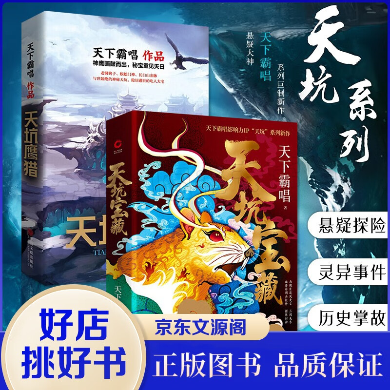 正版现货 天坑系列2册 天下霸唱著 天坑鹰猎+天坑宝藏侦探小说悬疑小说推理小说鬼吹灯小说新力作书籍