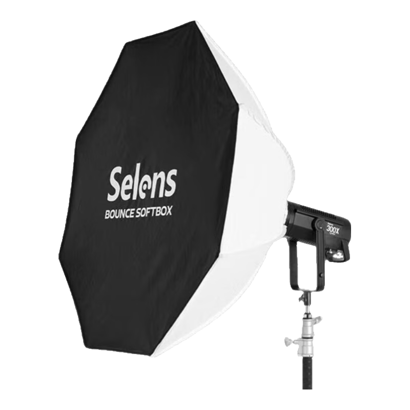 Selens反打柔光箱110cm八角傘式柔光布罩閃光燈室內攝影補光罩快裝保榮卡口人像拍攝視頻直播 70CM八角快裝反打柔光箱 【含遮菲】保榮卡口柔光箱燈罩