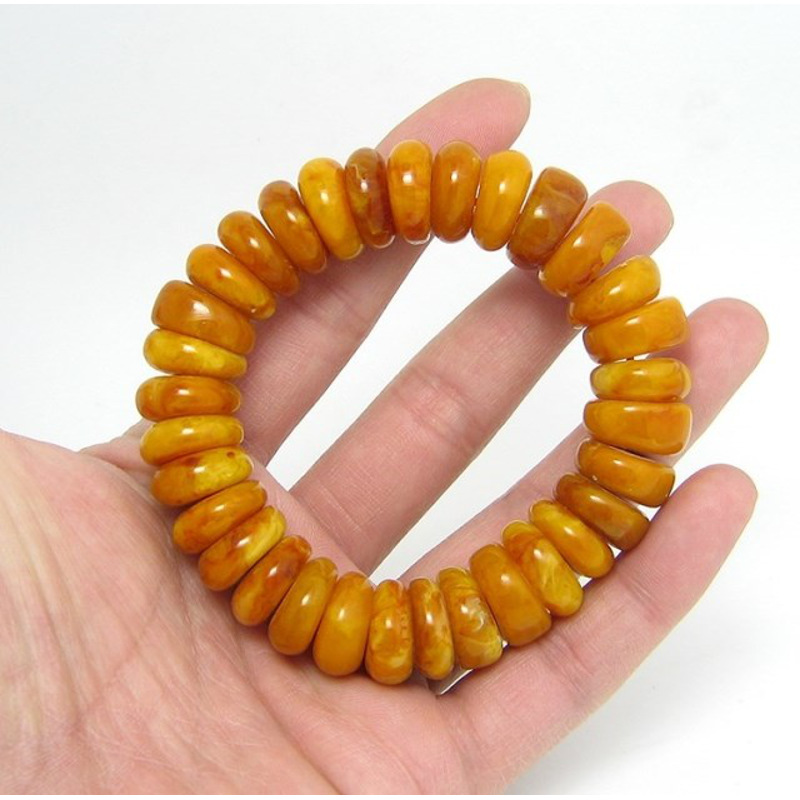 波罗的海蜜蜡手链优化琥珀手串老蜜蜡散珠圆珠男女饰品非一代 图片色