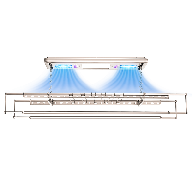 好太太电动晾衣架升降智能自动遥控晾衣机阳台照明风干消毒室内外晒衣架 【D-3026+6支横杆】遥控+风干消毒照明