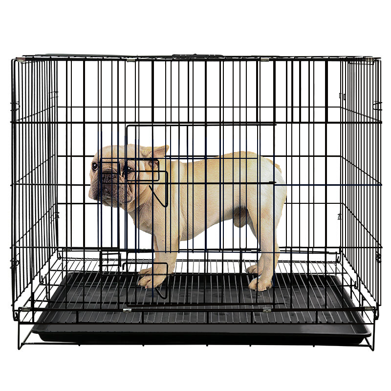 贝尼熊狗笼子大型犬中型犬小型犬拉布拉多金毛边牧泰迪加粗方管狗狗笼黑色大丝笼 85 59 68cm 柯基法牛中小型犬宠物用品批发零售