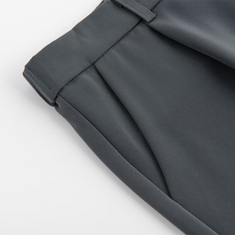 PBOA加绒宽松西裤男学生垂感松紧腰秋冬厚款商务休闲直筒阔腿长西装裤 深灰加绒【长裤】 L (建议120-135斤)