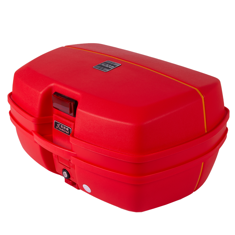 嘉得瑞摩托車尾箱后備箱快拆踏板電動電瓶車工具箱通用特大號儲物后背箱 698紅色45L