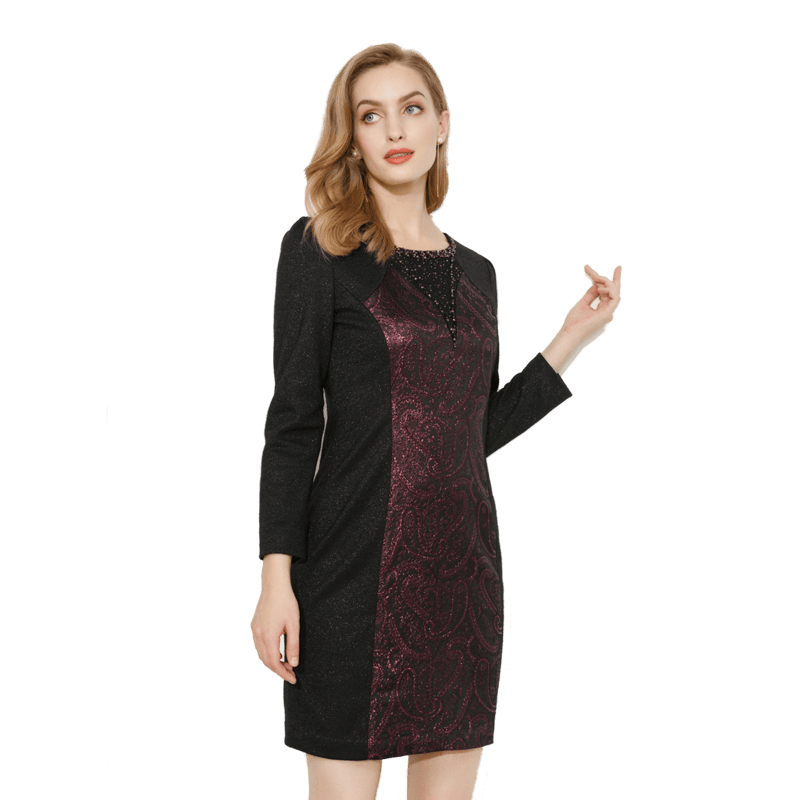 meiermei玫而美品牌专柜时尚修身复古优雅高贵连衣裙女裙 010 36