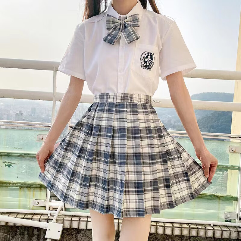 京蝌蝌jk制服温柔一刀jk制服百褶裙日系半身裙正版格子学院风学生套装