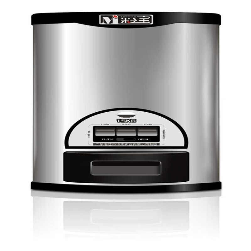 妙普乐智能冷藏恒温米桶 智能家用防虫耐用计量不锈钢10/ 黑色15kg/31