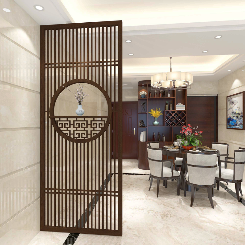 新中式玄关隔断屏风隔断客厅现代简约实木遮挡定制镂空小户型格栅