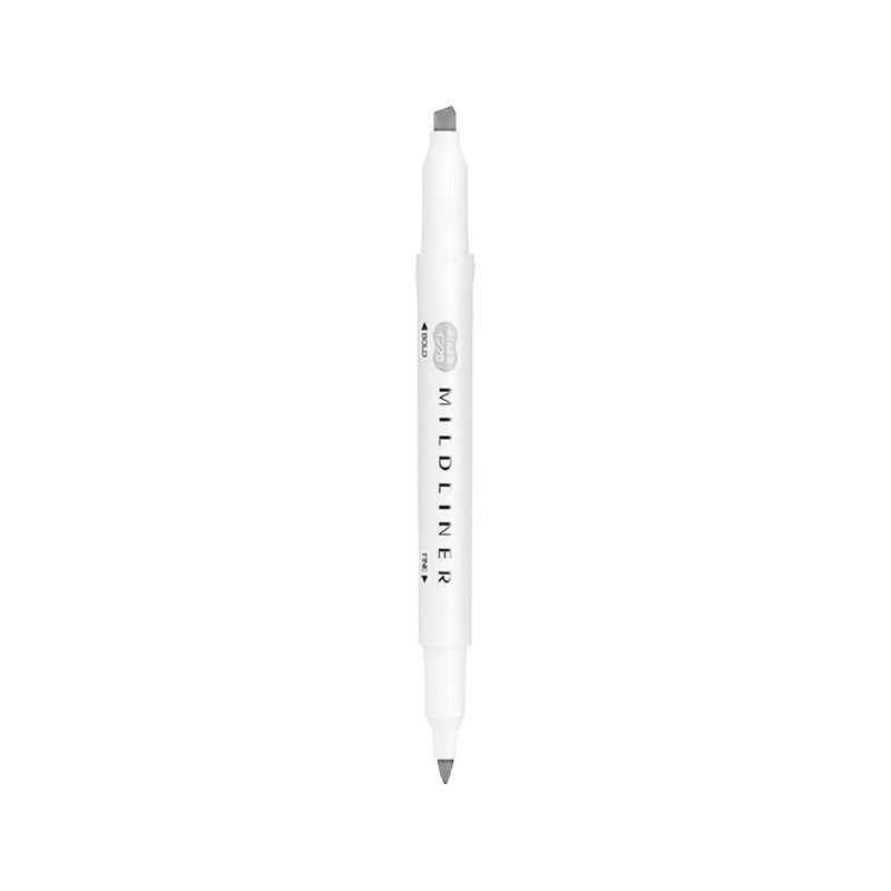 日本斑马牌 (ZEBRA)双头柔和荧光笔 mildliner系列单色划线记号笔 学生标记笔 WKT7 灰色