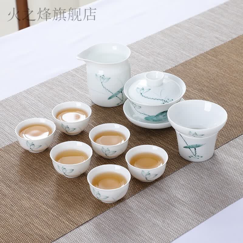 懒人茶具高档 手绘小号功夫茶具套装潮汕盖碗西施壶茶杯整套家用客厅