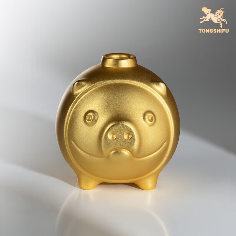 铜师傅 全铜金猪摆件《三星堆铜陶猪》工艺品猪桌面花瓶 办公桌创意