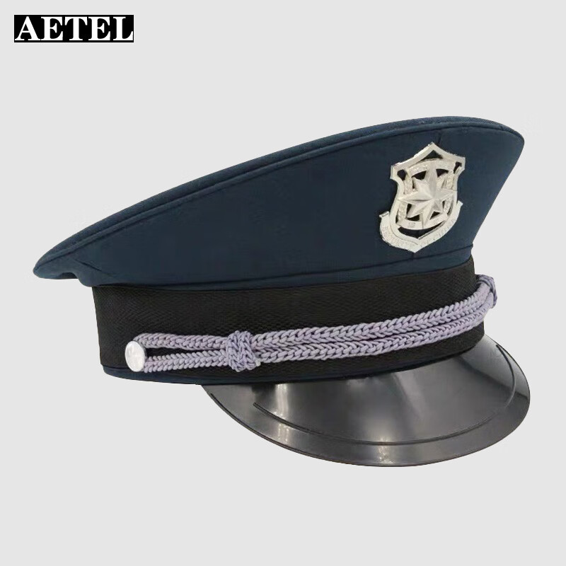 aetel保安帽平顶大檐帽新式保安作训物业酒店帽子 墨绿色男款 58