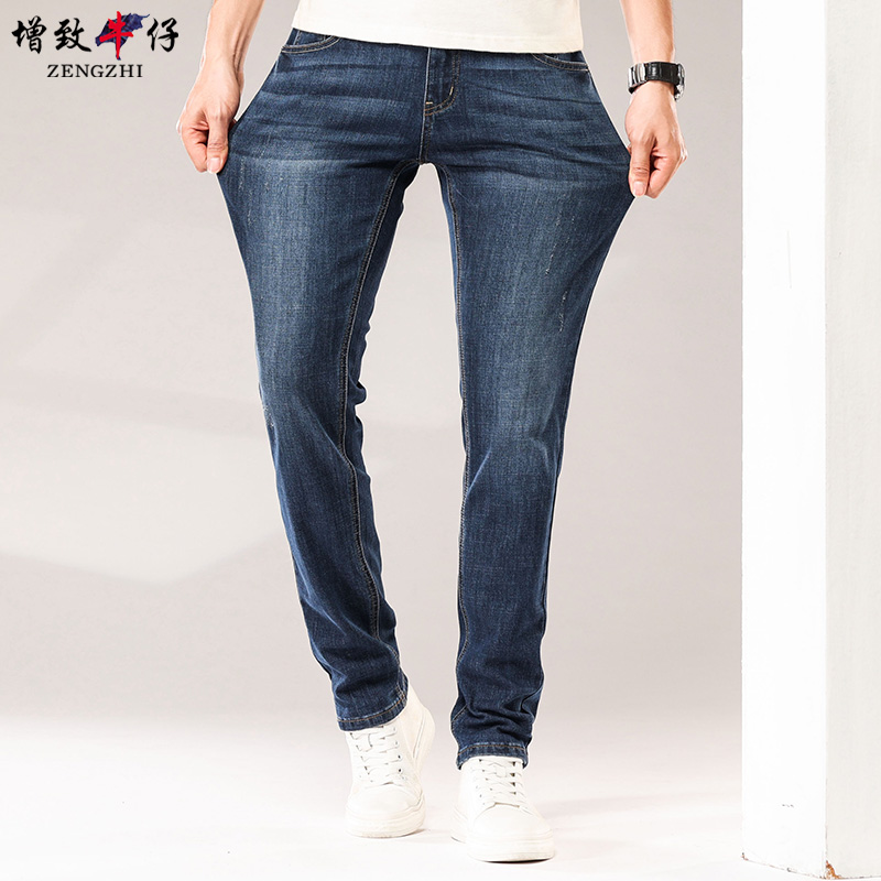 zengzhi/增致牛仔 男士牛仔裤复古怀旧舒适柔软百搭长裤 蓝色 29码