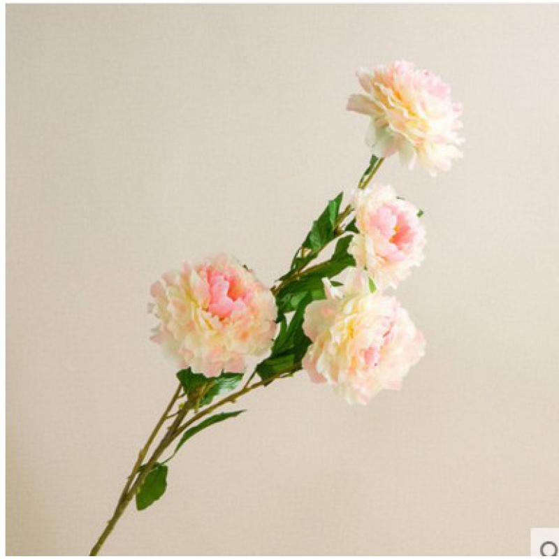 牡丹仿真花富贵牡丹绢花假花干花落地装饰客厅摆放花 小5头香槟色
