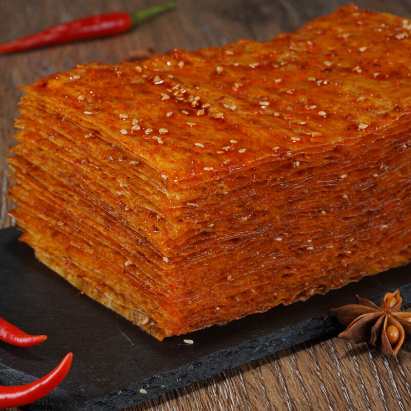 果靓晟手撕大辣片辣条8090后零食湖南平江特产豆皮豆干儿时小吃休闲