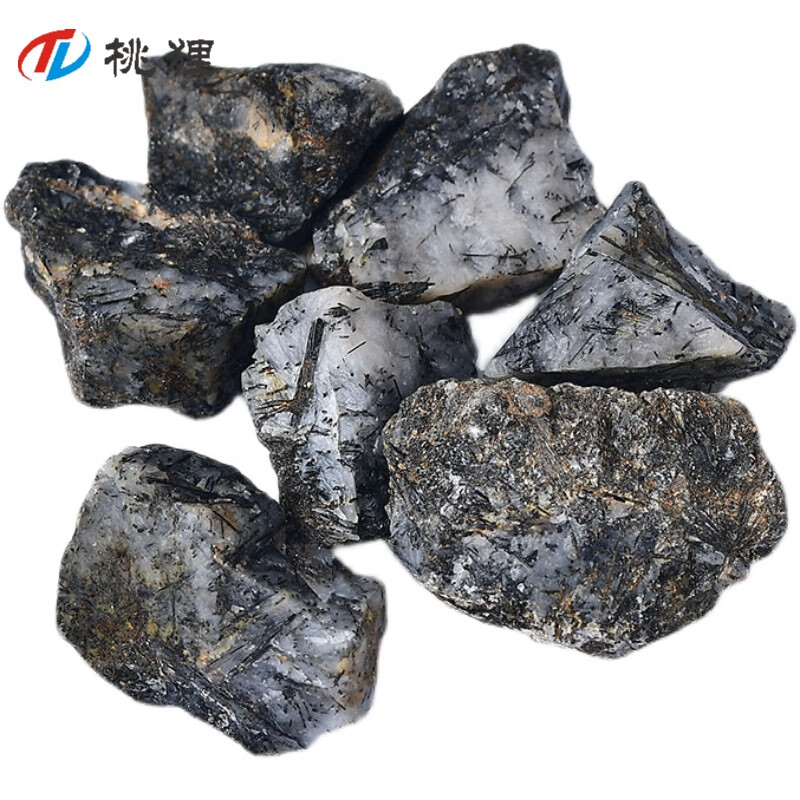 桃狸天然水晶黑发晶原石矿物晶体电气石扩香石香薰石鱼缸造景石小摆件