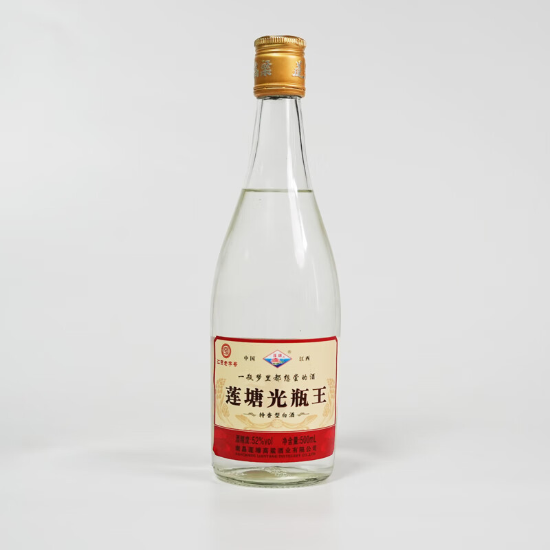 莲塘光瓶王特香型名酒52度500ml纯粮固态法年份老酒 江西老字号0添加 52%vol 500mL 6瓶 莲塘光瓶王