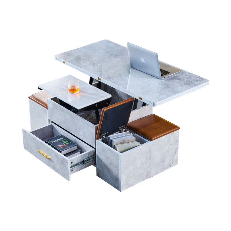 AEY 茶几桌两用客厅简约茶桌折叠茶桌 仿大理石120*60cm