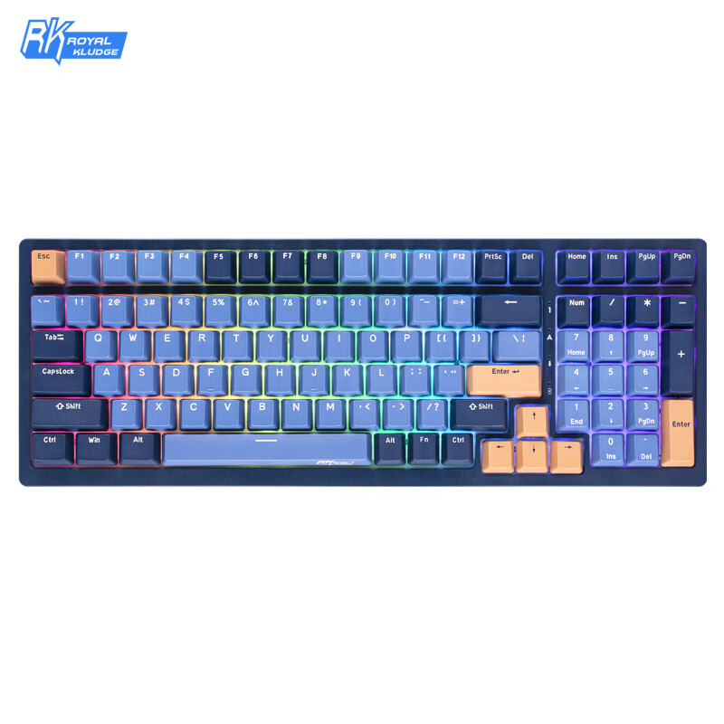 rk98机械键盘无线24g蓝牙有线三模键盘100键笔记本办公电脑游戏键盘热