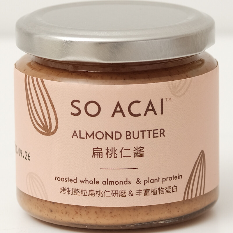 soacai soacai无蔗糖杏仁酱 巴旦木扁桃仁酱 坚果酱 小瓶130g