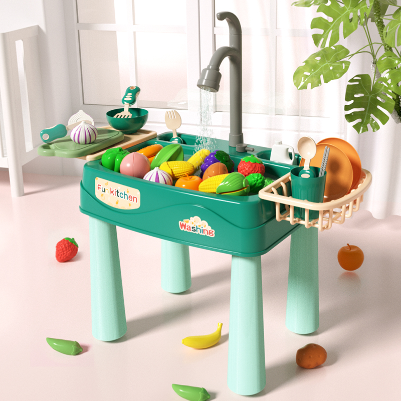 逗乖比 儿童厨房洗碗机洗碗池男女孩角色扮演仿真电动出水槽过家家玩具