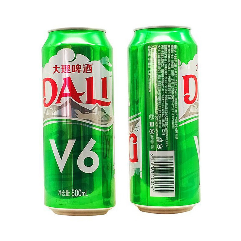 大理啤酒大理v6啤酒  淡爽 特产 淡啤酒 易拉罐  500ml 500ml 6罐