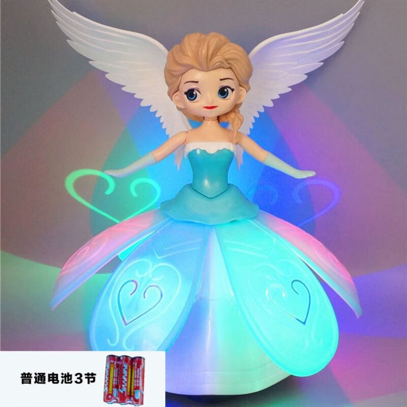 灯笼小女孩灯笼跳舞旋转卡通公主汽车摆件 c75-爱莎公主天使普通版