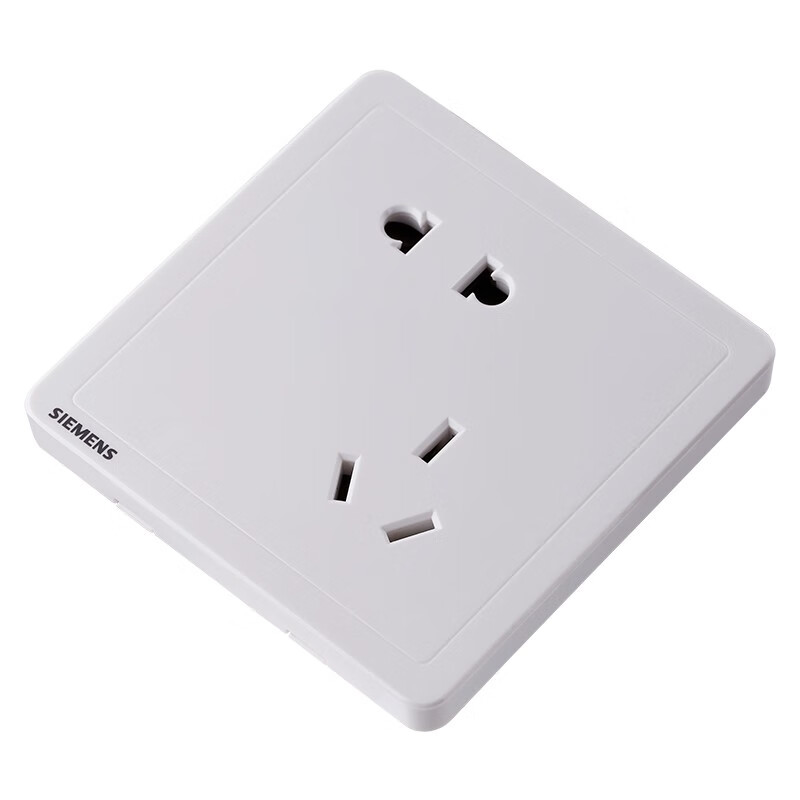 西门子（SIEMENS）开关插座面板 致典系列雅白色开关插座 斜五孔插座二三插