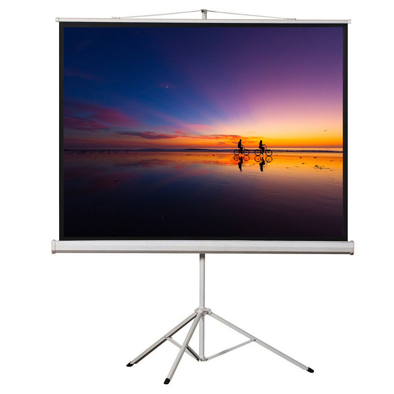 投影仪幕布支架幕投影屏幕(带可移动稳固支架) 高清白塑 100英寸4:3