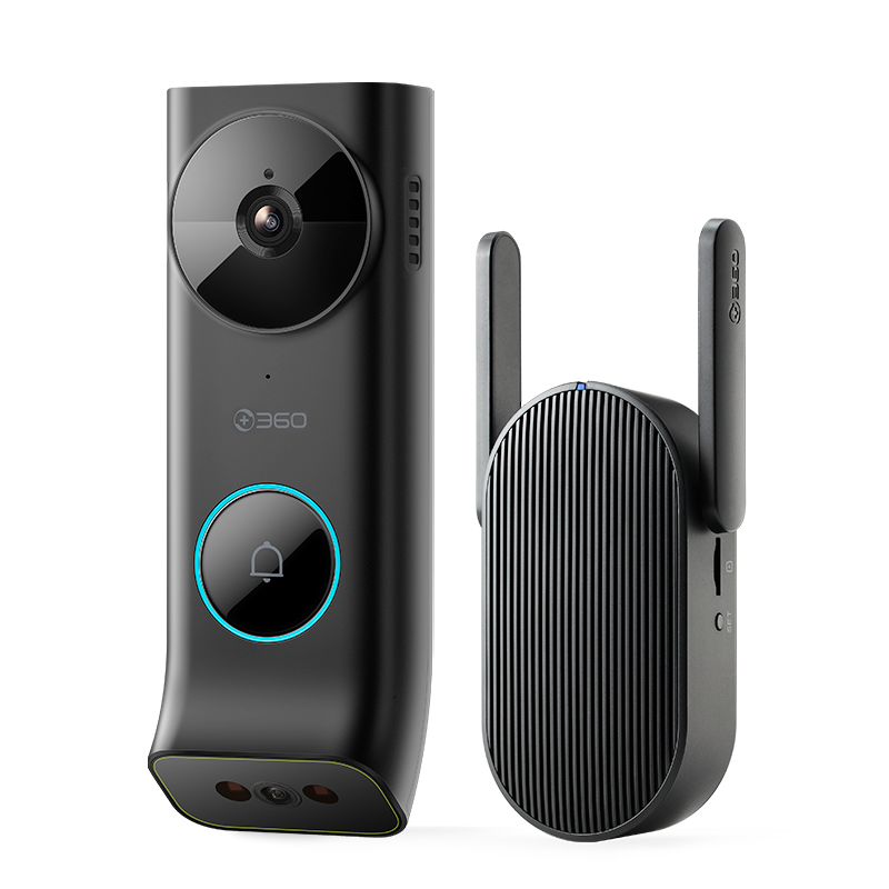 360双摄可视门铃5Max双摄像头家用监控智能摄像机2.5K智能门铃电子猫眼 无线wifi 400W超清夜视R5MAX