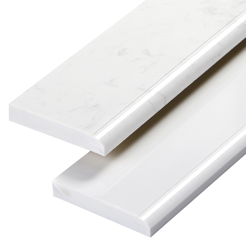 赐紫樱桃简约大理石踢脚线客厅白色地脚线通体石材雅士白 80厘米长*8