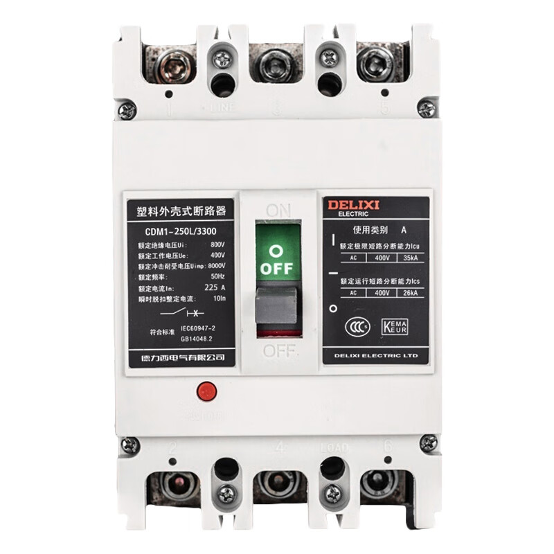 德力西电气(delixi electric) 热磁式塑壳断路器 cdm1-250l/3300 225a