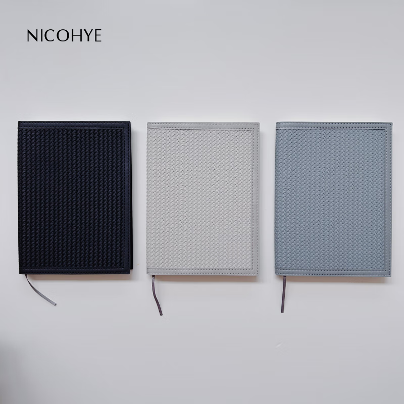 NICOHYE 高级简约A5横线点阵方格笔记本本子 商务办公高档本子 伴手礼 企业定制 高级灰-点阵内页（a5）