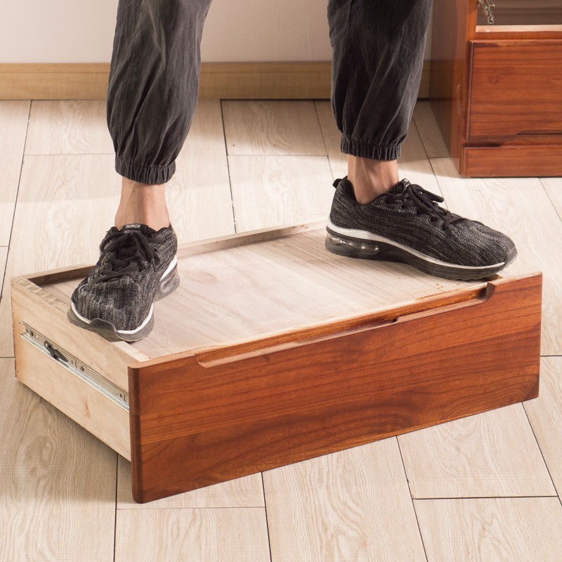 仟艺绘全实木斗柜客厅收纳柜卧室床头柜抽屉柜子多功能五斗柜多层储物柜 窄四斗白【长45*宽40*高82cm】