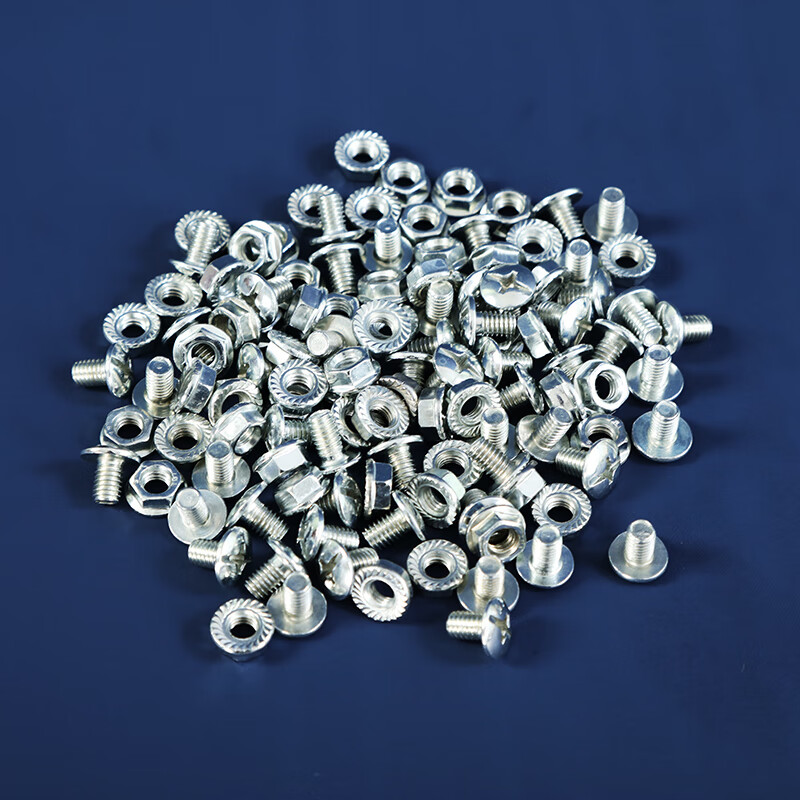 材料配件m6十字通用螺丝三角加固片轮子地脚 6毫米粗十字花螺丝50套