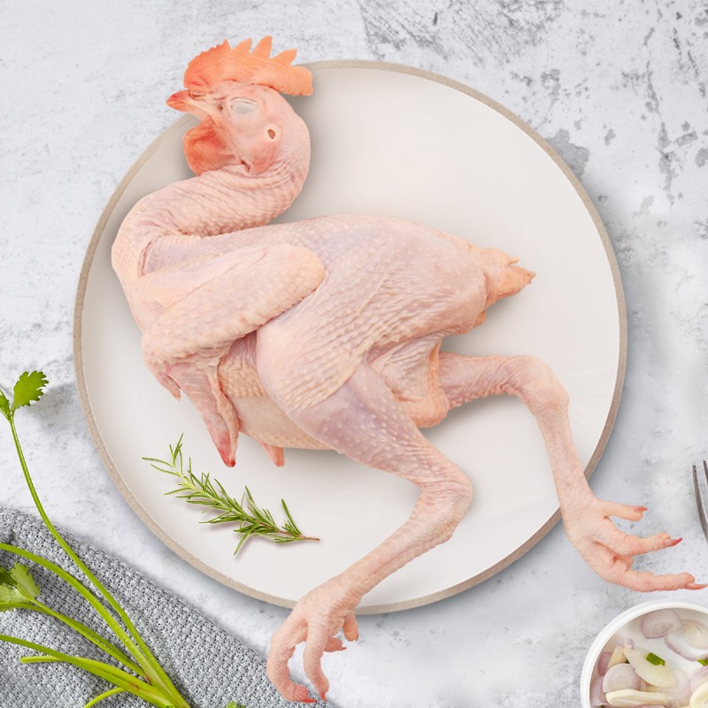 天农清远鸡小公鸡1.2斤-1.6斤整只冷冻生鲜鸡肉农家散养 清蒸烤鸡食材 清远小公鸡800g*2只