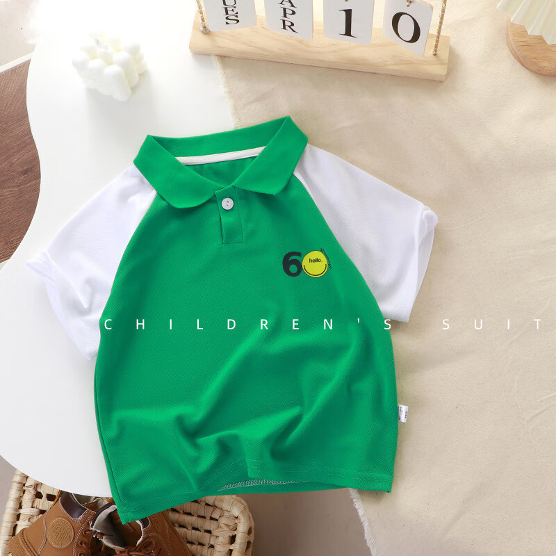 巴特狗（IBUTDOG）新款儿童polo衫韩版夏季休闲衬衫男女童短袖单件纯色短袖T恤童装 Z绿色POLO衫 90cm高性价比高么？