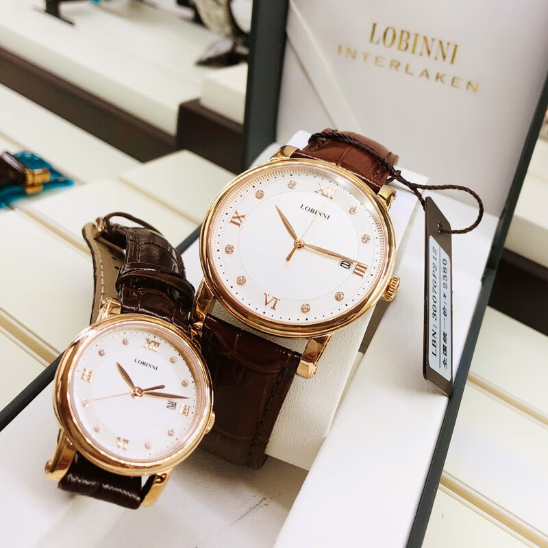 罗宾尼(lobinni)【品质严选】品牌简约情侣手表一对石英表超薄款防水
