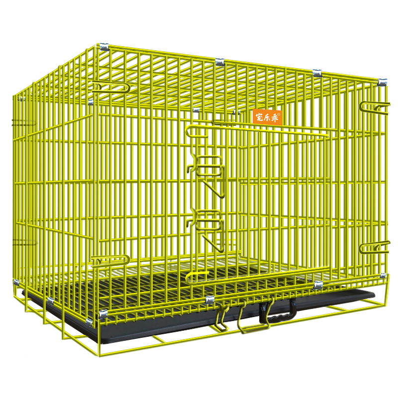 寵樂(lè )乖狗籠子中小型犬加粗加密可折疊納米漆狗窩家用兔貓籠寵物籠子用 加粗納米工藝綠60(60*42*52cm)