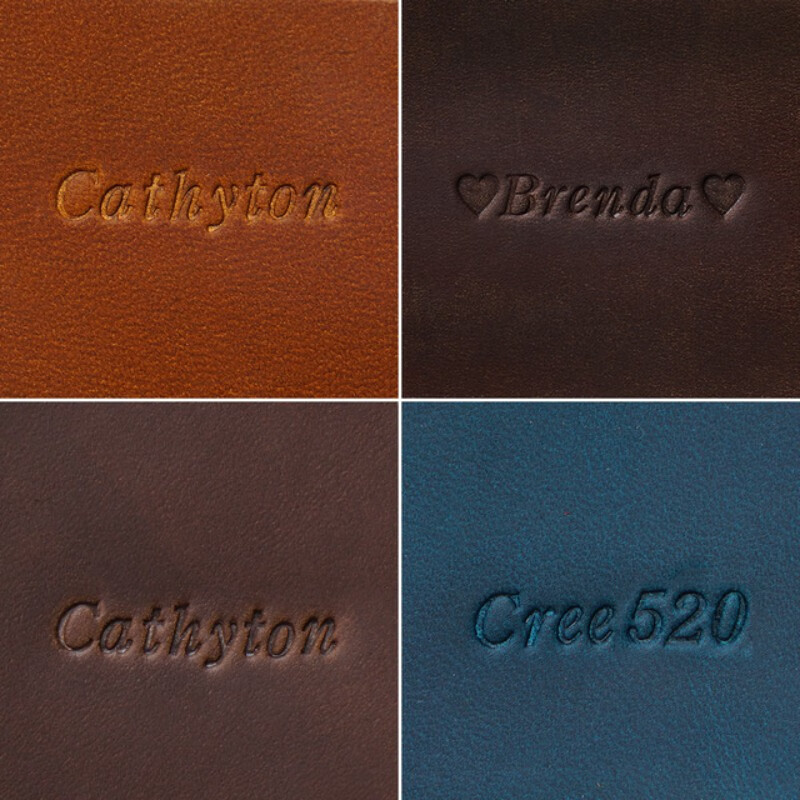 企业定制批量烫印铜模设计真皮烫金烫银复古风牛皮证件包diy压印 无色