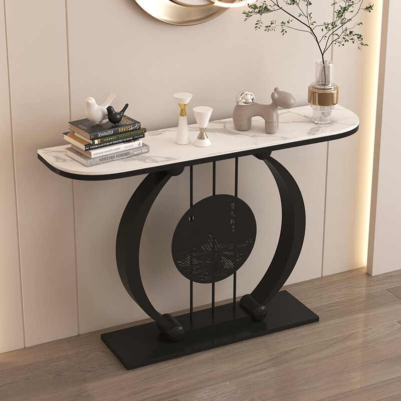 朴蝶 新中式玄关桌现代简约玄关台岩板玄关桌入户端景台新中式条案桌