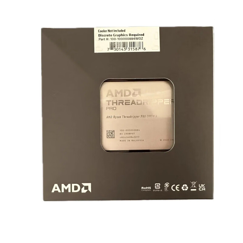 AMDAMD 锐龙Threadripper(线程撕裂者) PRO 工作站AMD线程撕裂者Pro 7995WX 96C/2.5GHz~5.1GHz 原盒（单独CPU）
