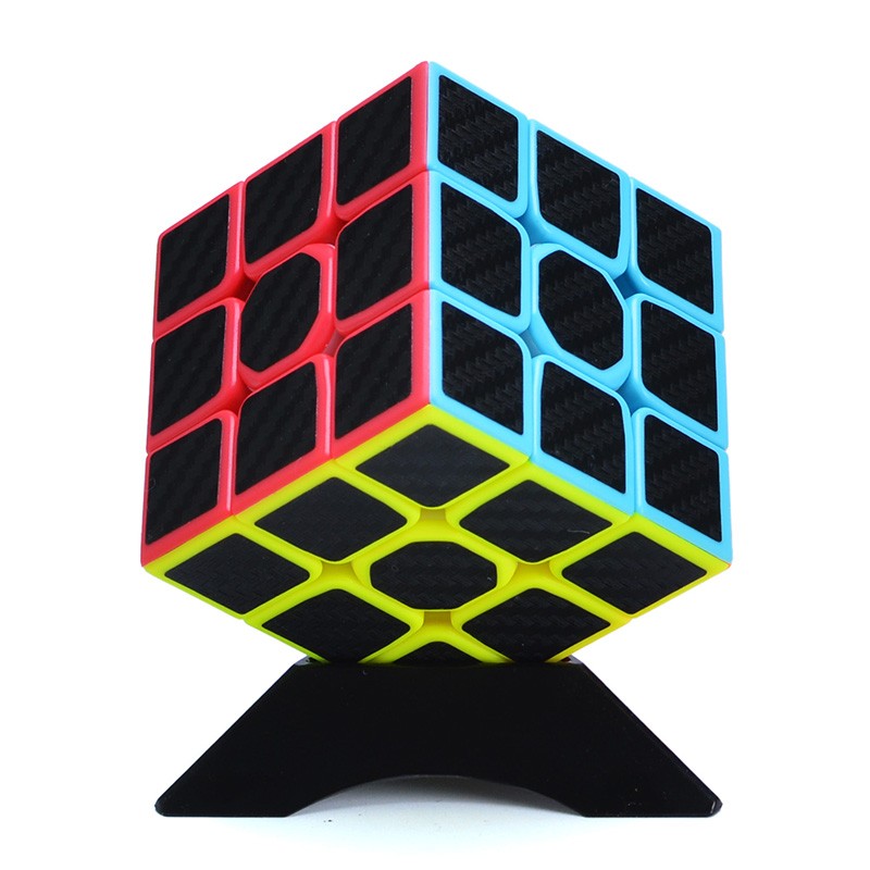 奇艺勇士三阶魔方磨砂面免贴纸手感好附教程 专业比赛魔方儿童玩具 碳