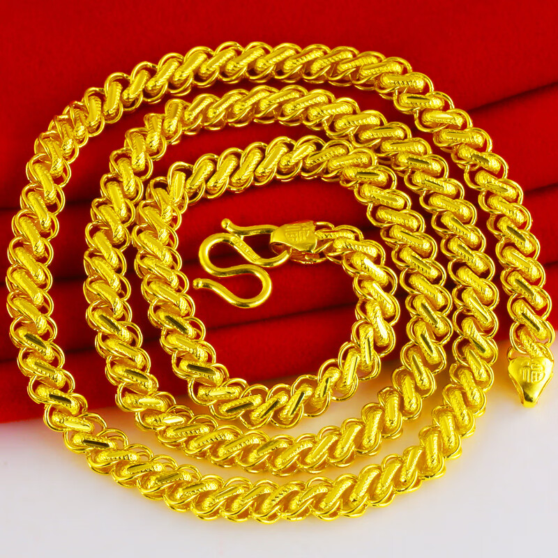 千影黄金项链男女款9999足金链子泰国链素金首饰真金素链粗重结实按克