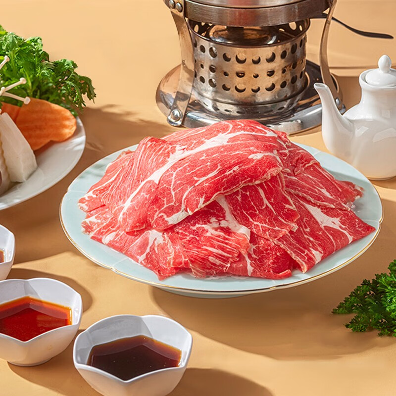 顶诺(DNUO)原切谷饲肥牛片烧烤火锅食材牛肉卷原切牛肉卷生鲜 原切 200g 5盒