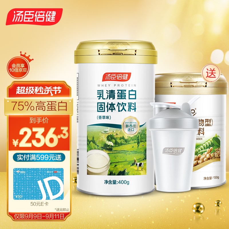 汤臣倍健乳清蛋白粉价格走势报告,口感好评!